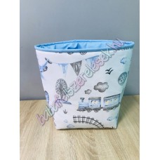 Kék vonatos textil tárolók