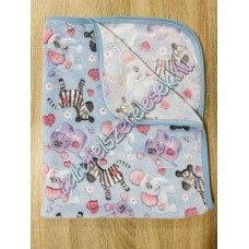 70X90 Kék zebrás-elefántos - pihe-puha pléd 70X90 Kék zebrás-elefántos - pihe-puha pléd