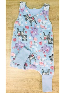 Kamáslis kék zebrás-elefántos tipegő hálózsák