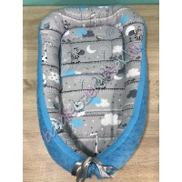 Babafészek - kék zebrás + pihe-puha minky Babafészek - kék zebrás + pihe-puha minky