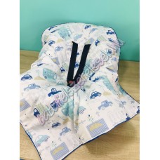 Babahordozó pléd - királykék autós