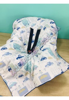 Babahordozó pléd - királykék autós