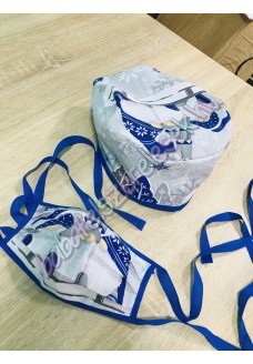 Műtős sapka - királykék karácsonyi manós Műtős sapka - királykék karácsonyi manós