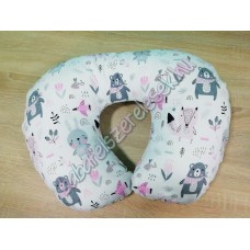 Klasszikus szoptatós párna - rózsaszín-szürke állatos Klasszikus szoptatós párna - rózsaszín-szürke állatos