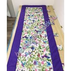 Kombinált falvédő - lila-pasztell kolibris