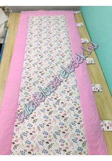 Kombinált falvédő - rózsaszín apró virágos