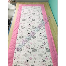 Kombinált falvédő - rózsaszín-szürke állatos