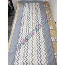 Kombinált falvédő - szürke-drapp chevron