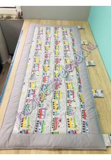 Kombinált falvédő - szürke vonatos