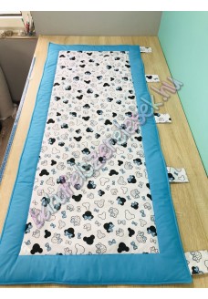 Kombinált falvédő - türkiz mickey fejes 70X160 Kombinált falvédő - türkiz mickey fejes 70X160