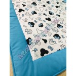 Kombinált falvédő - türkiz mickey fejes 70X160