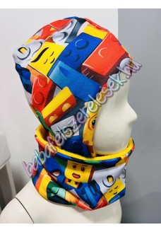 Lego kockás - Füles Sapka