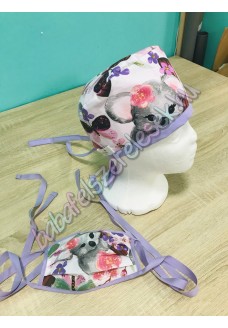 Műtős sapka - Lepkés koala macis Műtős sapka - Lepkés koala macis