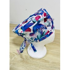 Műtős sapka - lila-kék kolibris