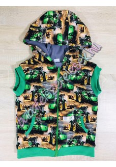 Mellény - zöld-barna traktoros