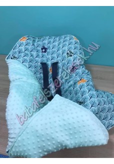 Babahordozó pléd - menta medvés Babahordozó pléd - menta medvés