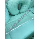 Prémium babaágynemű szett - menta-menta pöttyös