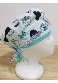Műtős sapka - menta minnie fejes