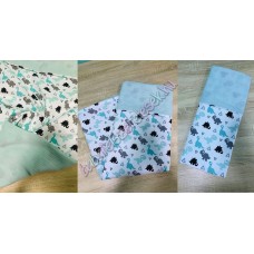 Menta-szürke dínós nyári dupla géz takaró