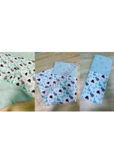 Menta-szürke dínós nyári dupla géz takaró