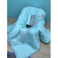 Babahordozó pléd - menta-szürke