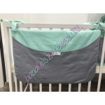 Prémium babaágynemű szett - szürke-menta