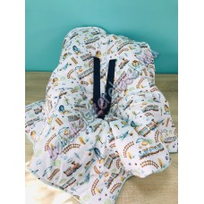 Babahordozó pléd - menta vonatos