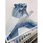 Babaágynemű szett - középkék csillagos Babaágynemű szett - középkék csillagos