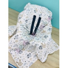 Babahordozó pléd - baglyos-nyuszis