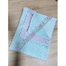 Menta-világosszürke dupla minky-s babatakaró