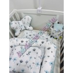 Babaágynemű szett - halvány menta virágos