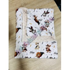 Szuperhős mintás bézs dupla minky-s babatakaró