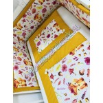 Prémium babaágynemű szett - mustár rókás