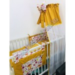 Prémium babaágynemű szett - mustár rókás