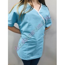 Orvosi-Nővérke tunika - türkizkék pöttyös