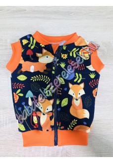 68-as, 80-as Nyári mellény - kék rókás 68-as, 80-as Nyári mellény - kék rókás