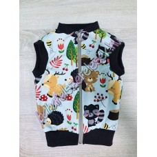 80-as Nyári mellény - barna-menta erdős