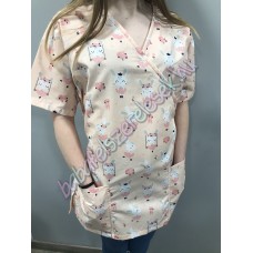 Orvosi-Nővérke tunika - barack balerina nyuszis