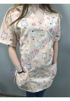 Orvosi-Nővérke tunika - barack balerina nyuszis Orvosi-Nővérke tunika - barack balerina nyuszis