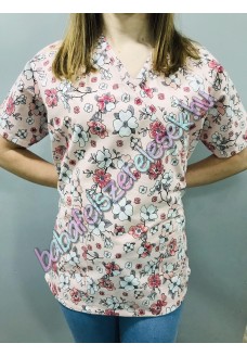 Orvosi-Nővérke tunika - barack virágos Orvosi-Nővérke tunika - barack virágos
