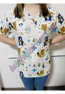 Orvosi-Nővérke tunika - bézs állatos Orvosi-Nővérke tunika - bézs állatos