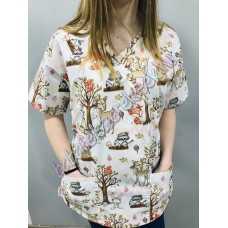 Orvosi-Nővérke tunika - bézs erdei állatos Orvosi-Nővérke tunika - bézs erdei állatos