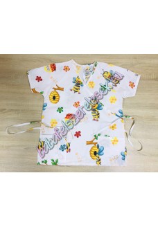 Orvosi-Nővérke tunika - csupros méhecskés