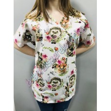 Orvosi-Nővérke tunika - erdő állatkái virággal