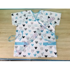 Orvosi-Nővérke tunika - fehér-türkiz mickey fejes