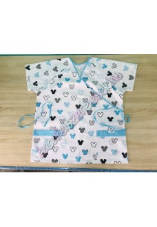 Orvosi-Nővérke tunika - fehér-türkiz mickey fejes Orvosi-Nővérke tunika - fehér-türkiz mickey fejes