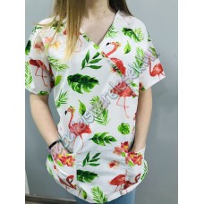 Orvosi-Nővérke tunika - Flamingós