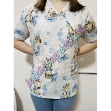 Orvosi-Nővérke tunika - kék álom zsiráfos