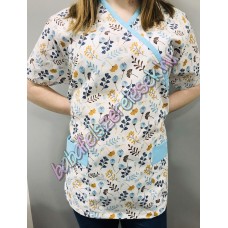 Orvosi-Nővérke tunika - kék apró virágos Orvosi-Nővérke tunika - kék apró virágos