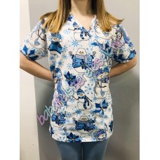 Orvosi-Nővérke tunika - kék hóemberes